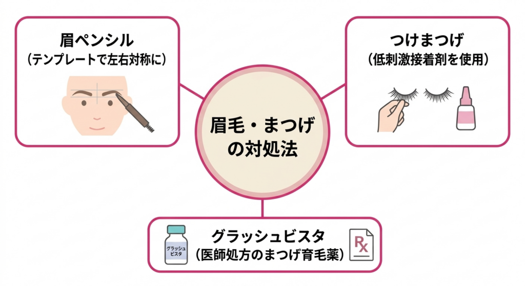 眉毛・まつげが抜けた時の対処法とメイクテクニック