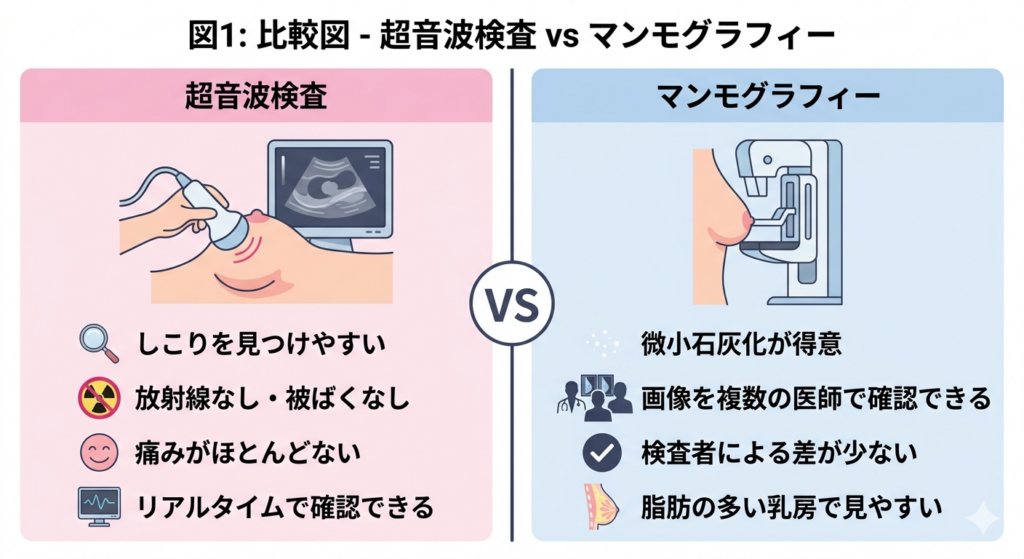 乳房超音波検査(エコー)の仕組みと画像の見え方
