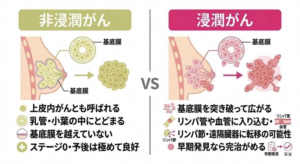 がんの微小環境を示すイラスト — がん細胞と周囲の免疫細胞・血管の関係