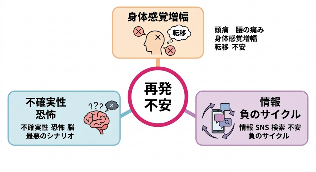 治療後の時間経過と不安の変化 — 安堵から不安への移行